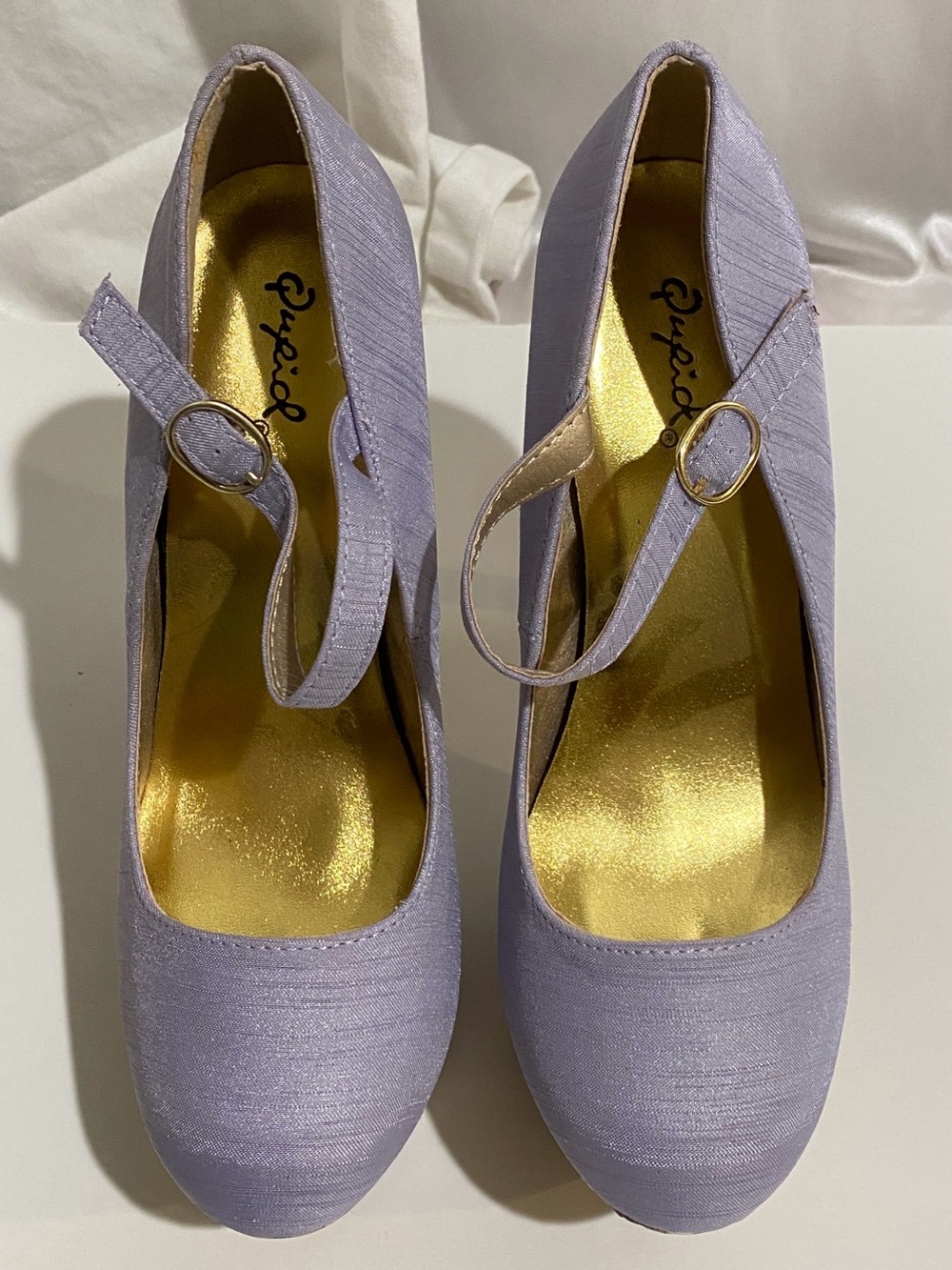 Qupid Women's 7 Lavendar Purple Mary Jane Pinup Pastel Stiletto Platform Heels